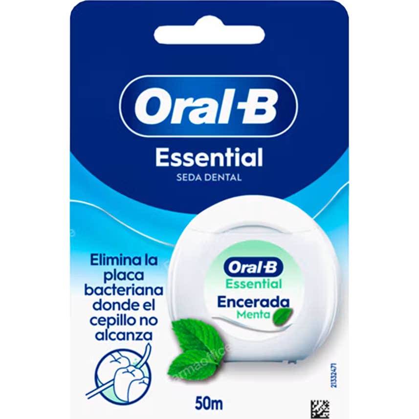 OralB Essential Floss Fil Dentaire Ciré Gout Menthe 50m