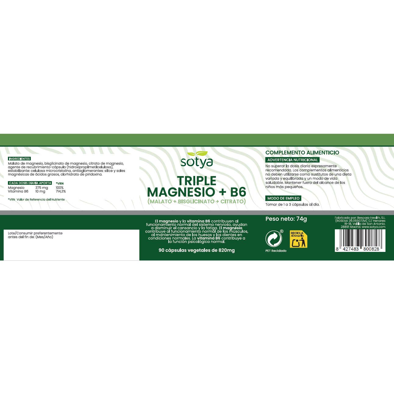 Sotya Triple Magnésium + B6 90 Gélules Sotya Triple Magnésium + B6 90 Gélules