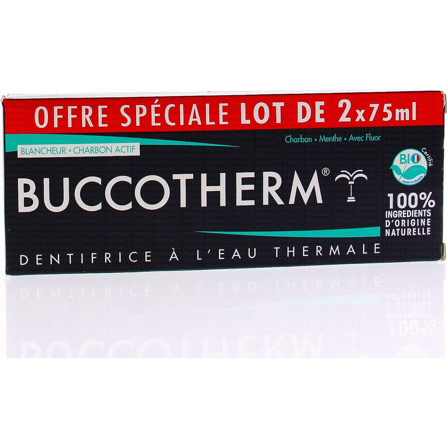 Buccotherm Pack Dentifrice Eau Thermale Bio 2x75ml
