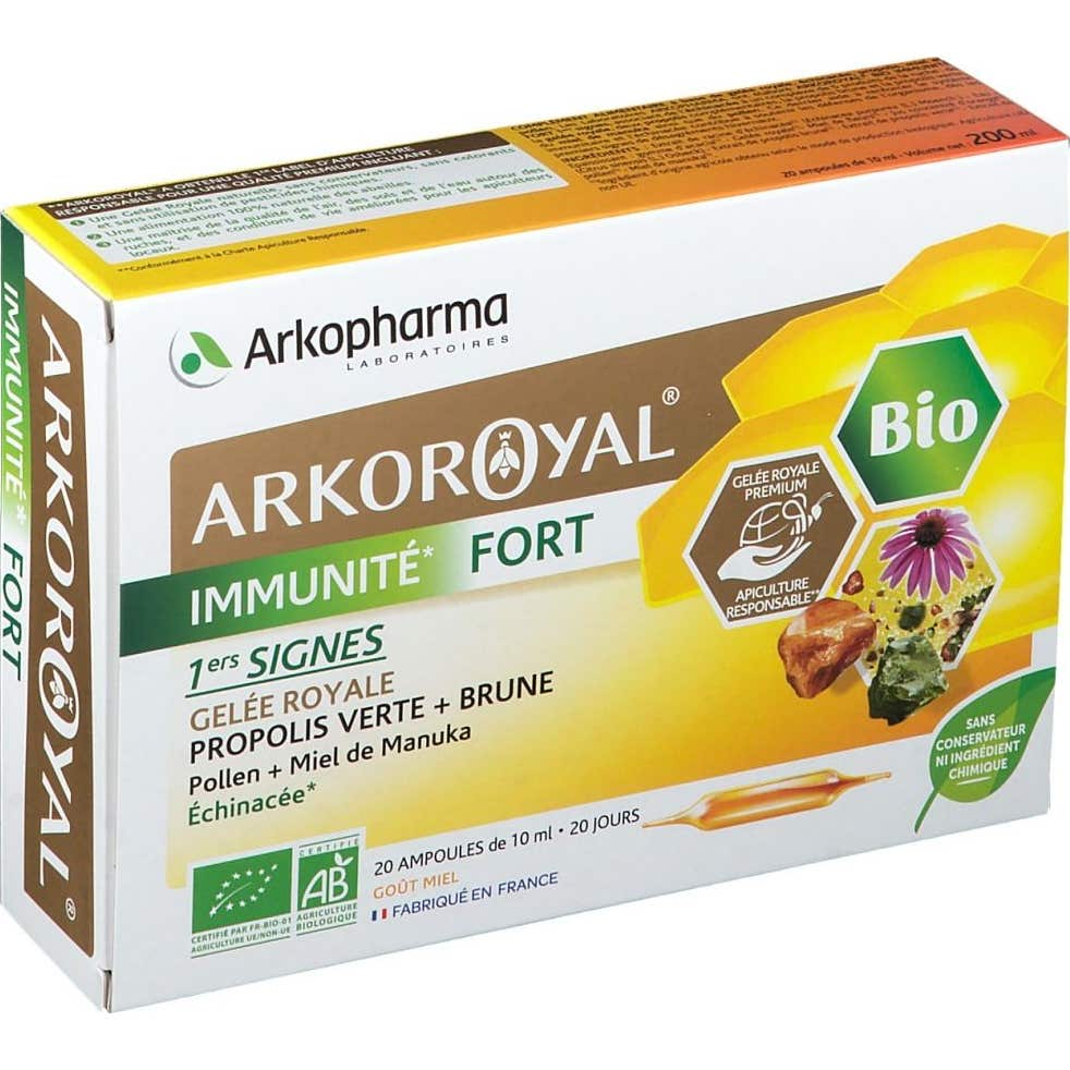 Arkopharma Arkoroyal Immunité Fort Bio 20 Ampoules
