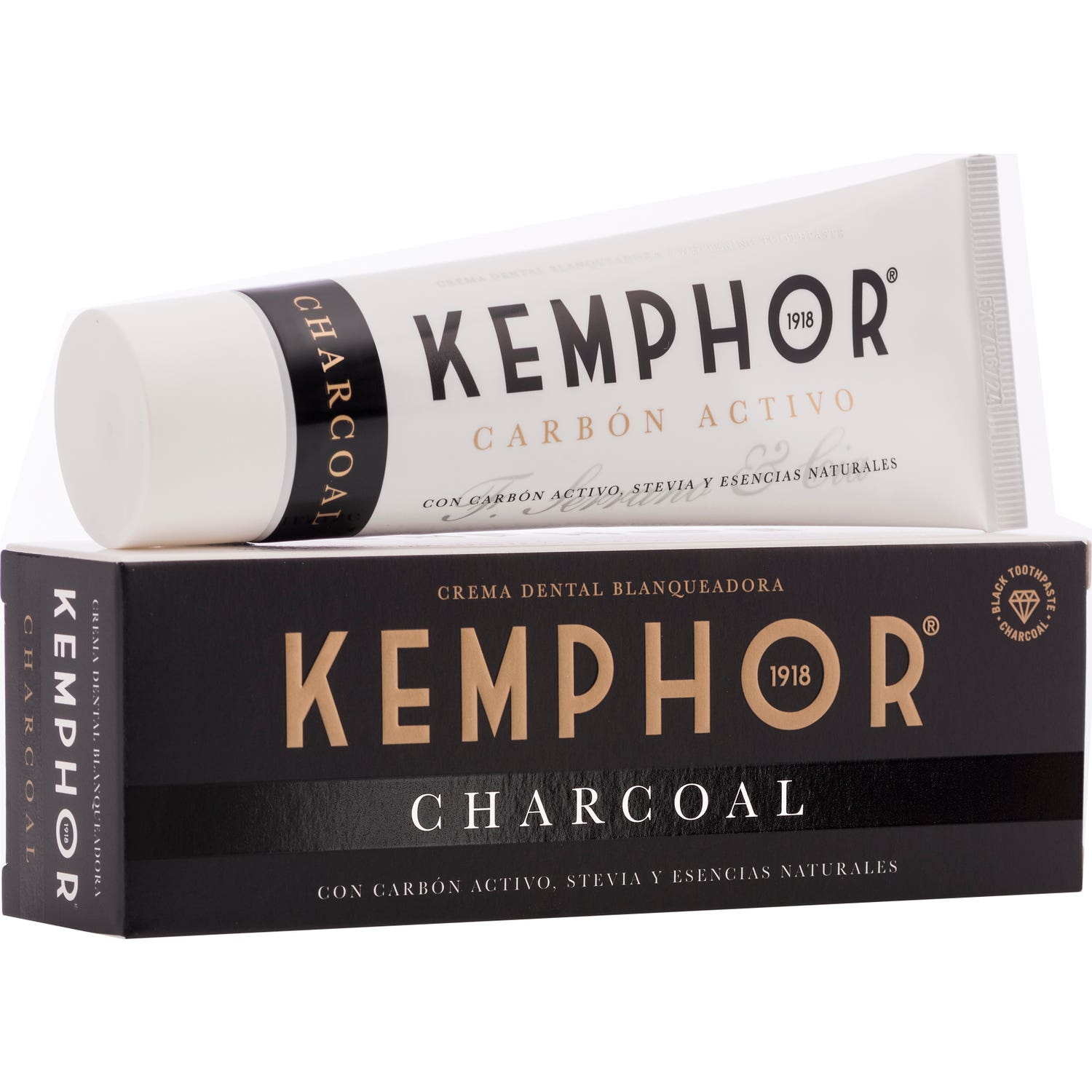 Kemphor 1918 Crème blanchissante pour les dents au charbon de bois 75 ml