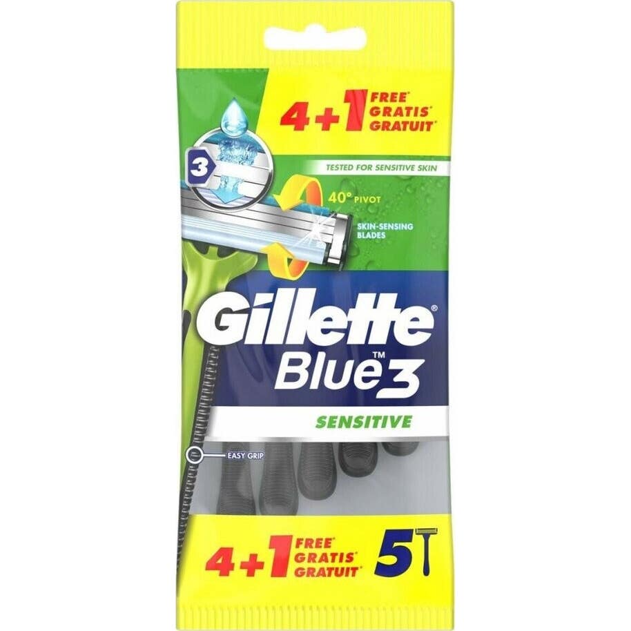 Gillette Blue 3 Sensitive Lame Rasoir Jetables 5uts