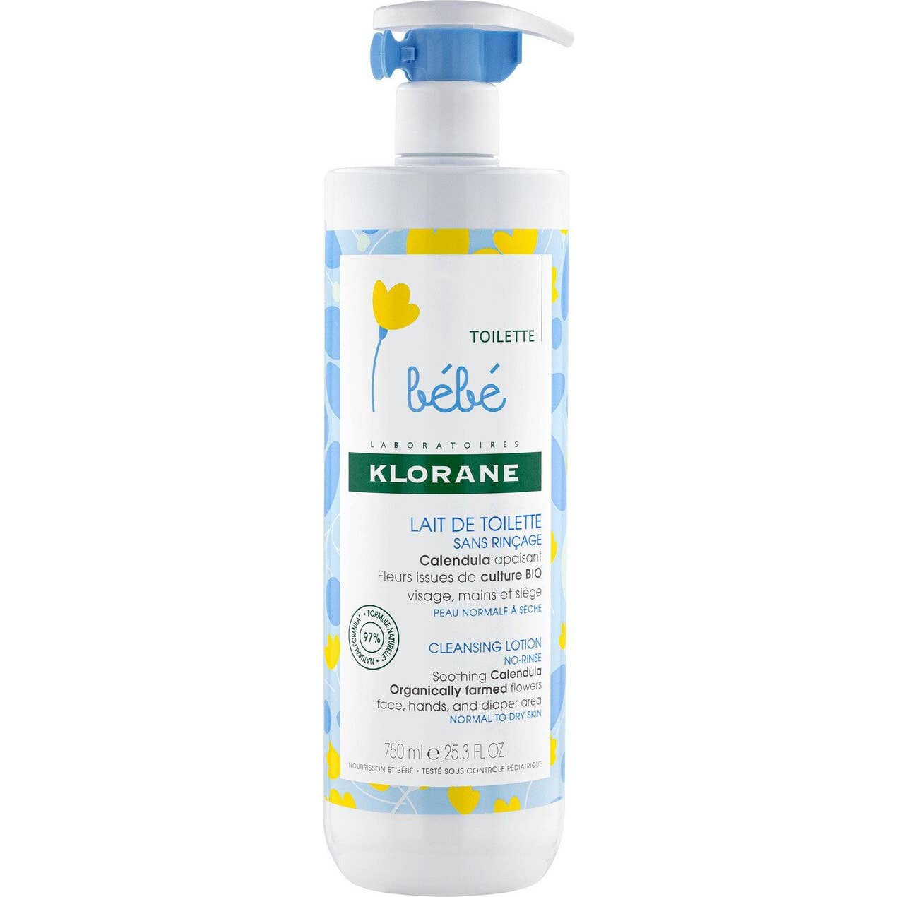Klorane Bébé Lait De Toilette Sans Rinçage 750ml