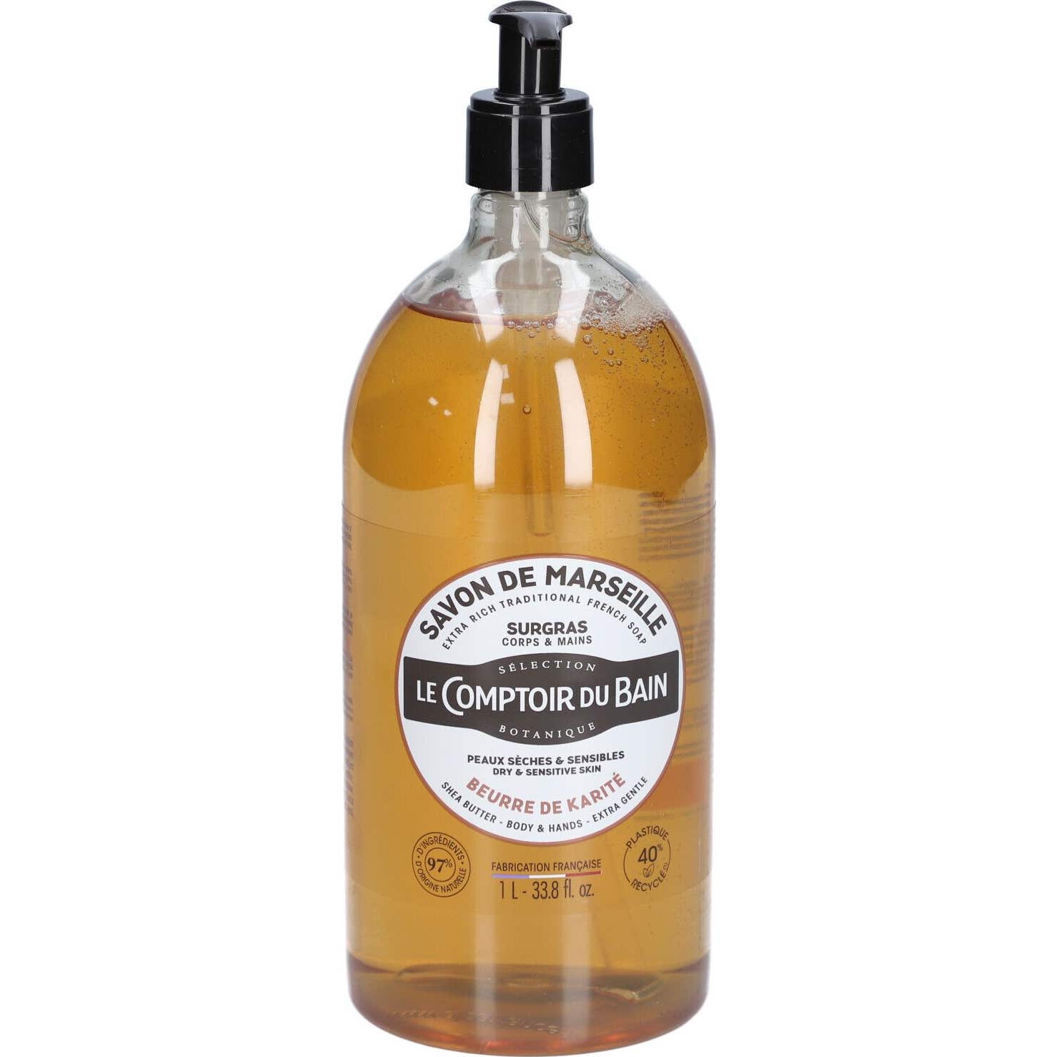 Le Comptoir du Bain Savon de Marseille Surgras Beurre Karité 1L