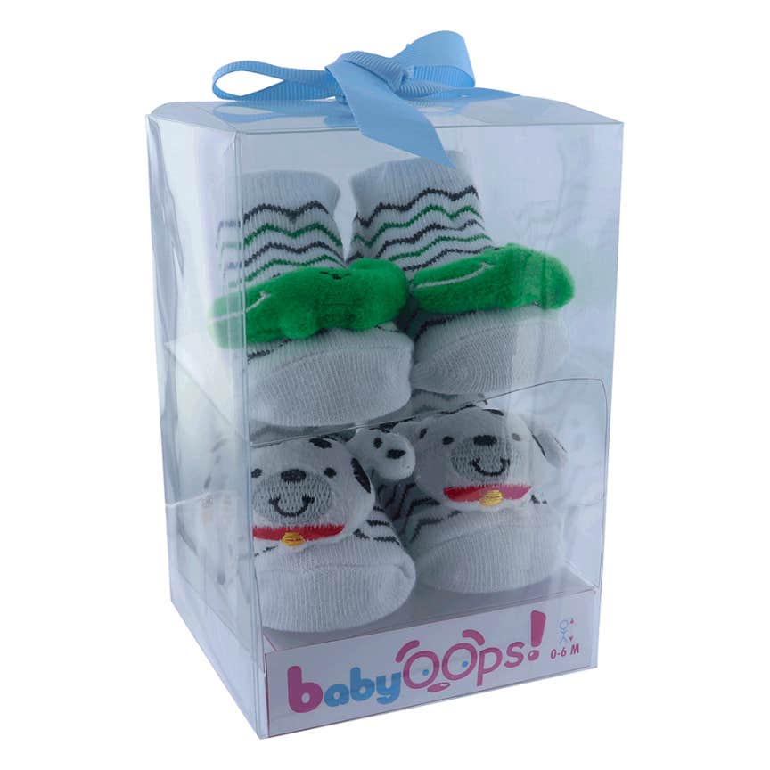 Babyoops Set Chaussette Bébé 0-9m Crocodile Chien 2 Paires