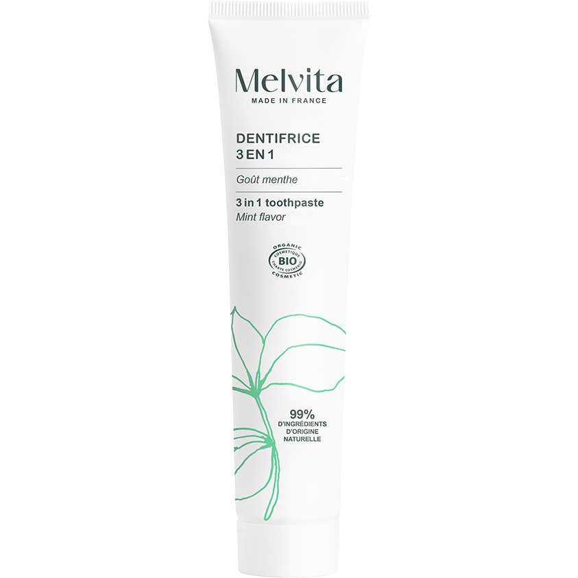 Vert/Blanc Melvita Dentifrice Haleine Pure Arôme De Menthe 75Ml