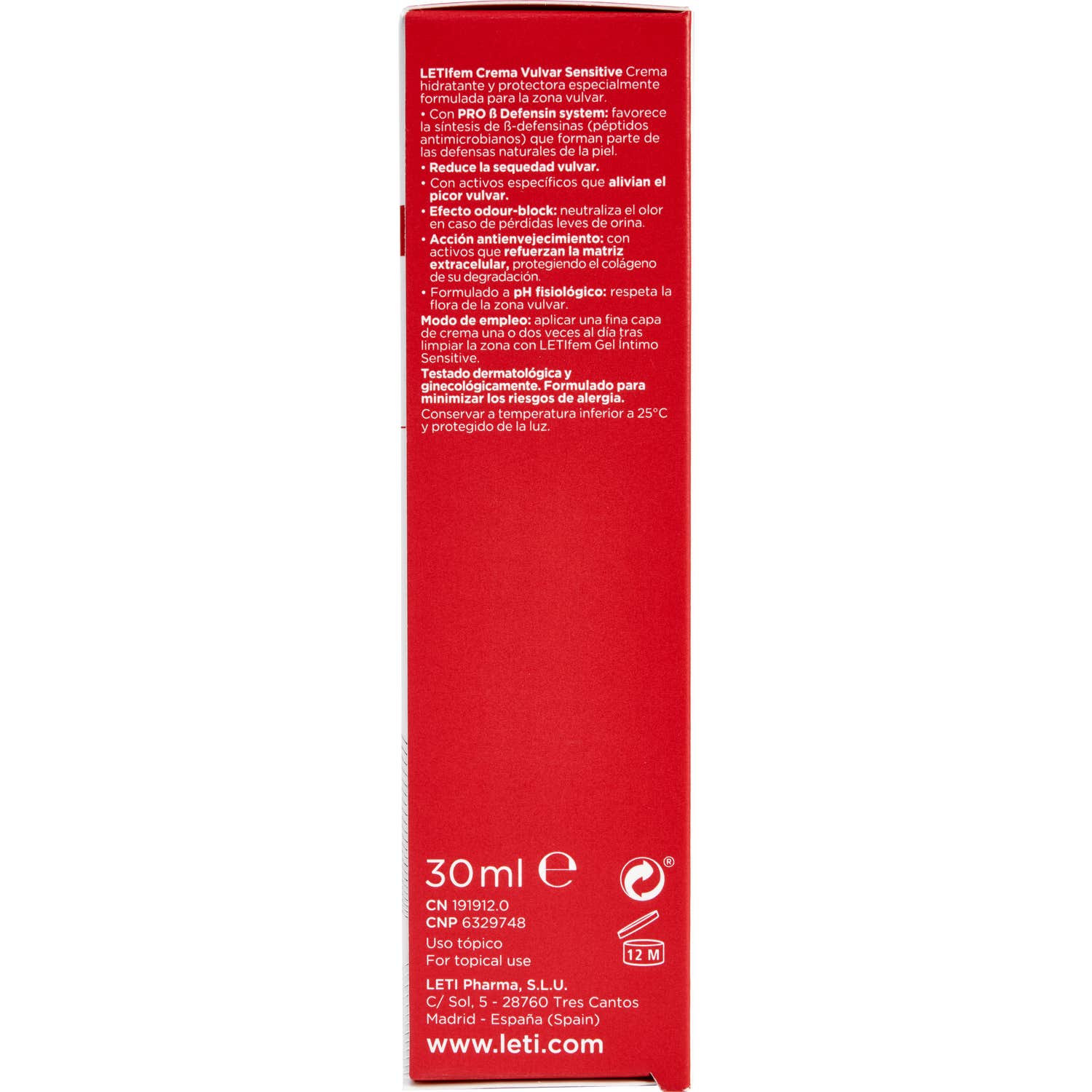 Letifem Crème Vulvar Sensible 30Ml