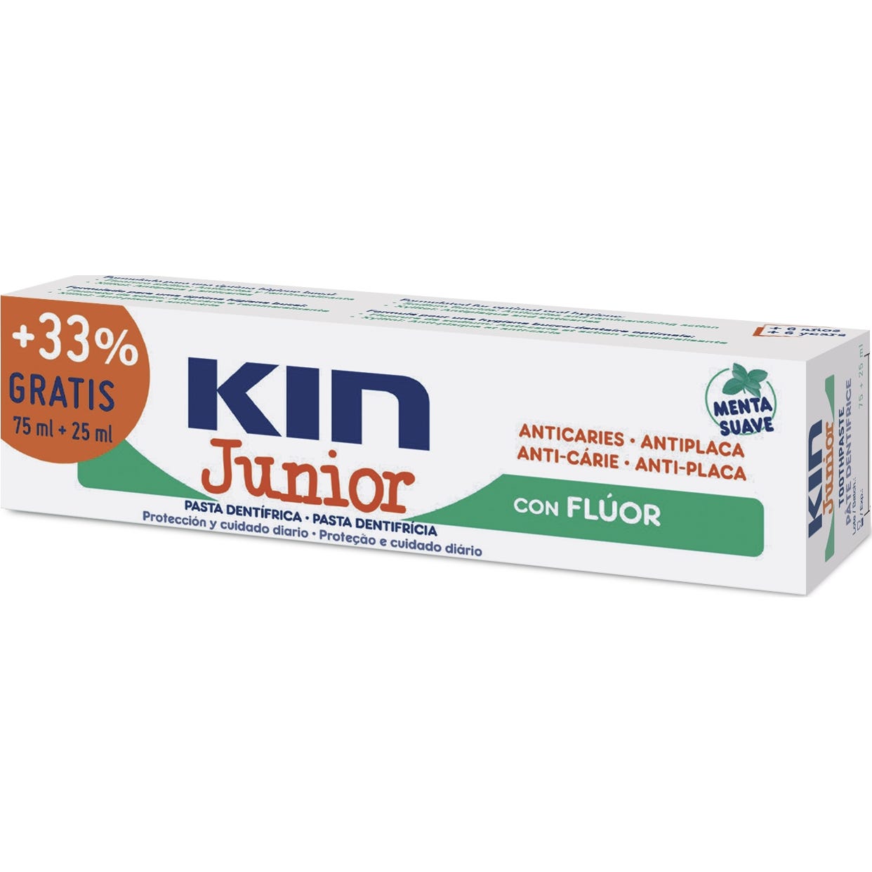 Kin Junior dentifrice Junior pâte de menthe douce 75ml+25ml
