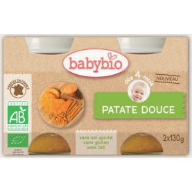 Babybio Petits Pots Patate Douce Bio dès 4 mois 2x130g