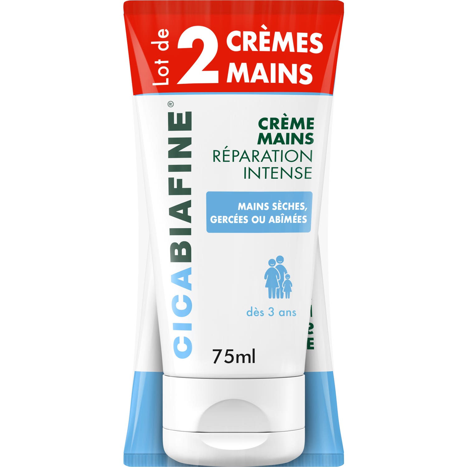 Biafine Cicabiafine Crème Mains Réparation Intense 2x75ml