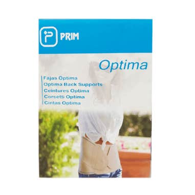 Prim Faja Optima Lumbar Velcro Semirígido Alta TEG Gris 1ud