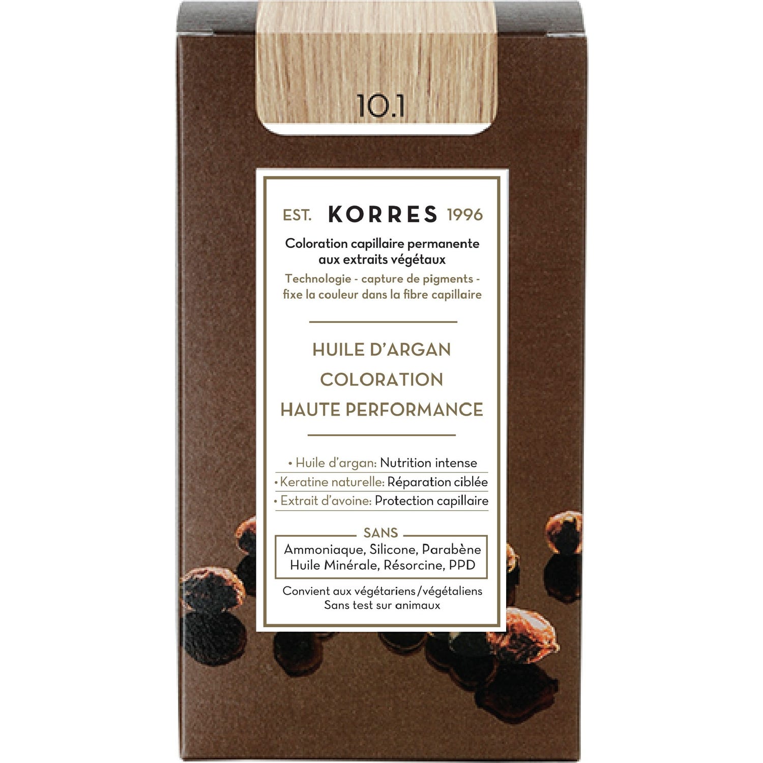 Korres Huile d'Argan Coloration 10.1 Blond Platine Cendré 50ml