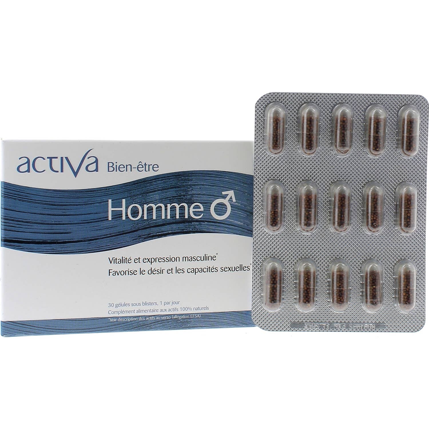 Homme Activa Bien Être + Gélules Taille 30