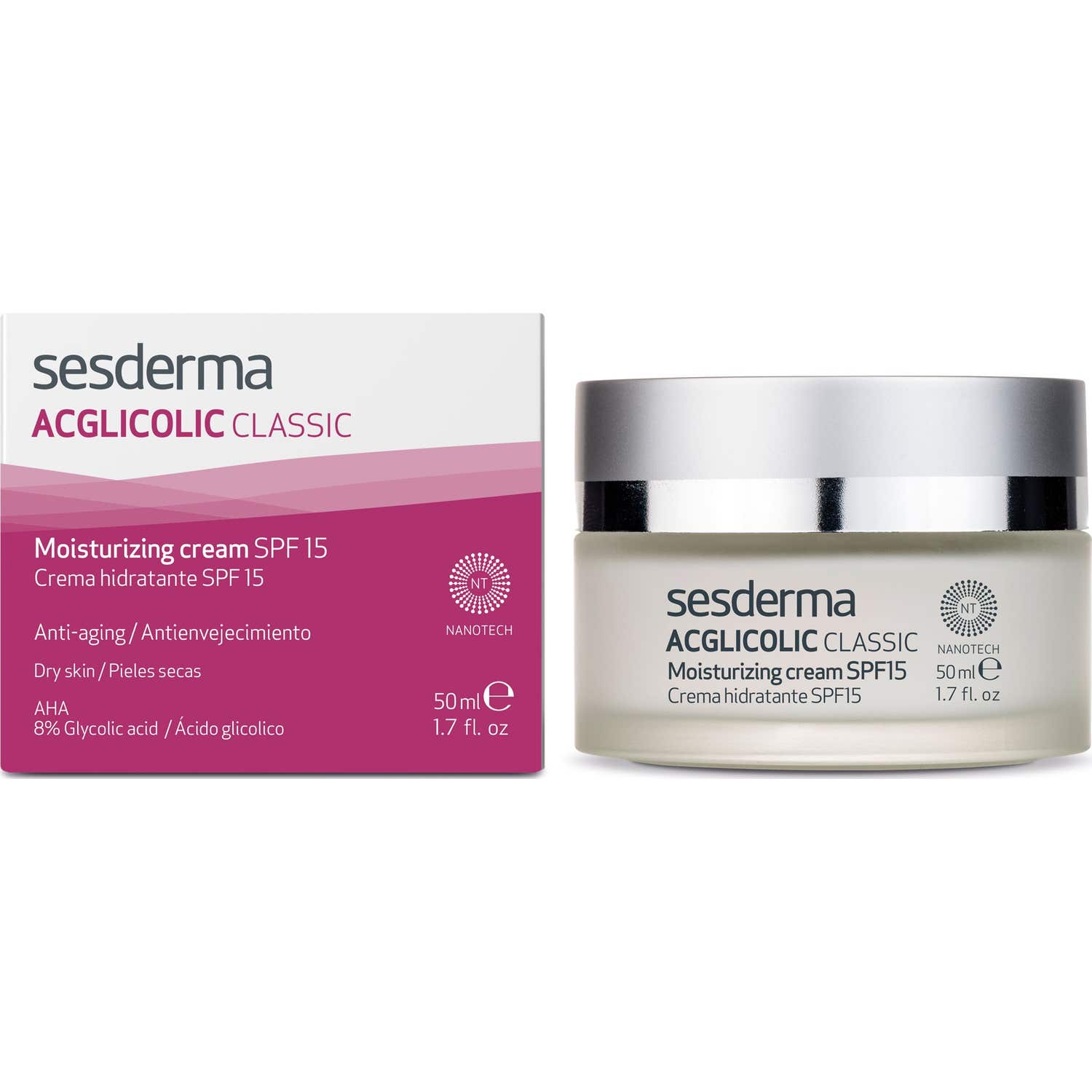 Sesderma Acglicolic Classic Crème hydratante SPF 15+ 50 ml