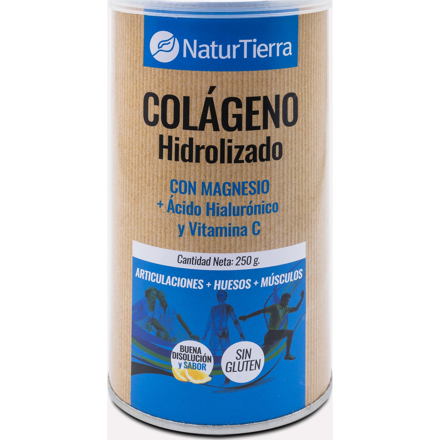 Naturtierra Colágeno Hidrolizado con Magnesio + Ácido Hialurónico y Vitamina C 250g