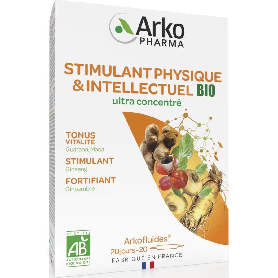 Arkopharma Arkofluides BIO Stimulant Physique et intellectuel 20x10ml