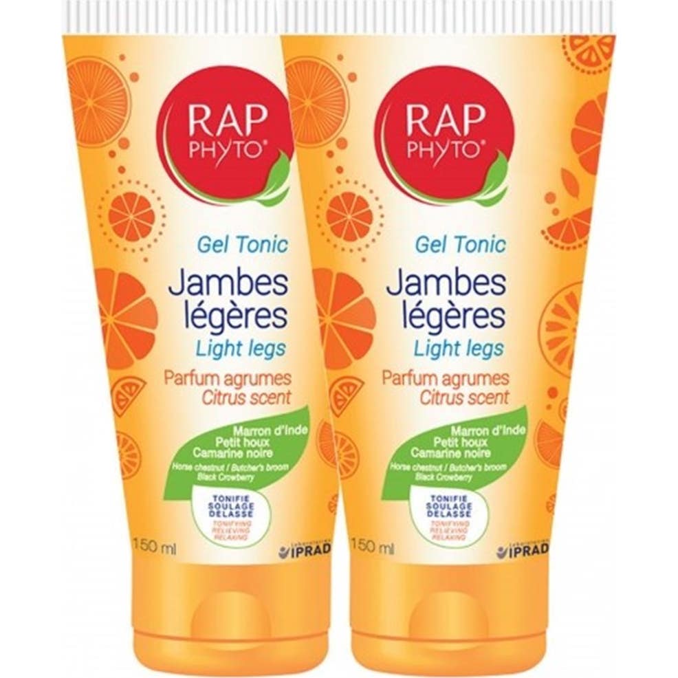 Rap Phyto Gel Fraîcheur Jambe Légères Bio Agrumes 2x150ml