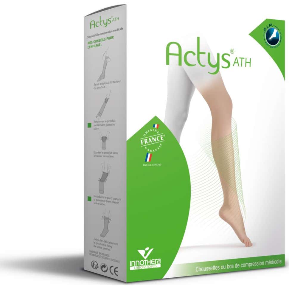 Actys ATH C2 Antithrombose Chaussette Femme PO Blanc N4 1 Paire