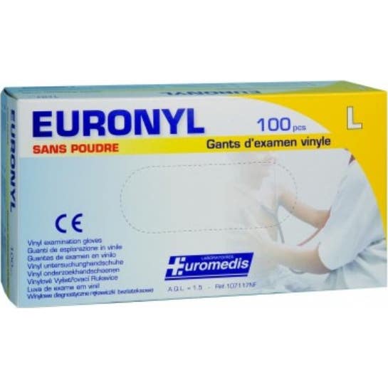 Euromedis Gants Vinyle Taille 8-9 107117 100uts