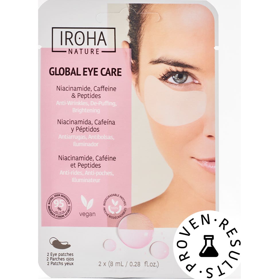 Iroha Nature Parches Ojos Niacinamida Cafeína y Péptidos 2x8ml