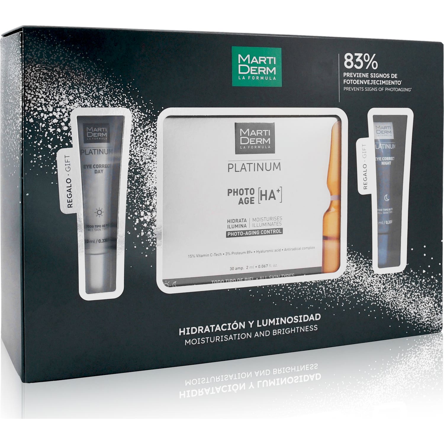 Martiderm Pack Platinum Photo Age HA+ 30 Ampoules + Platinum Eye Correct 2x10ml