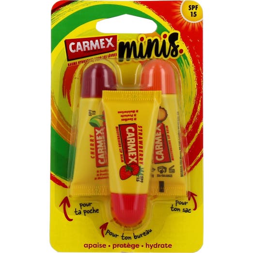 Carmex Pack Minis Baume à Lèvres 3x5g