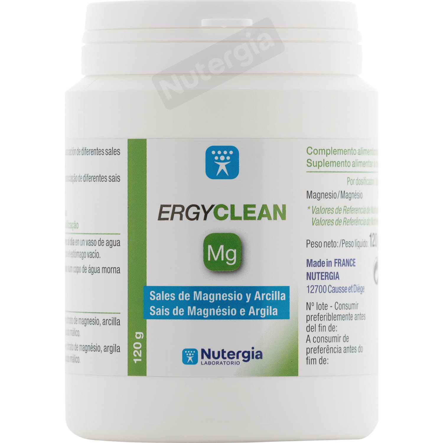 Nutergia Ergyclean Magnésium et sels d'argile 120g