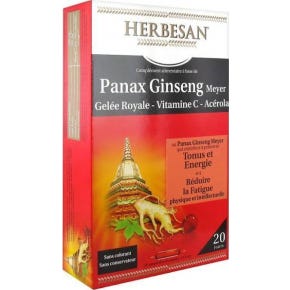 Herbesan Ginseng Gelée Royale 20 ampoules de 15ml
