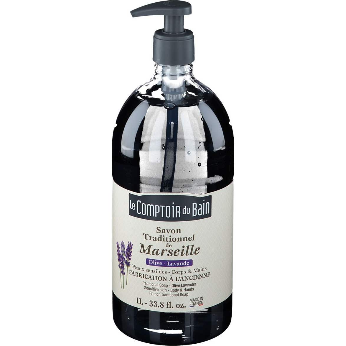 Le Comptoir Du Bain Savon Traditionnel De Marseille Olive Lavande 1L