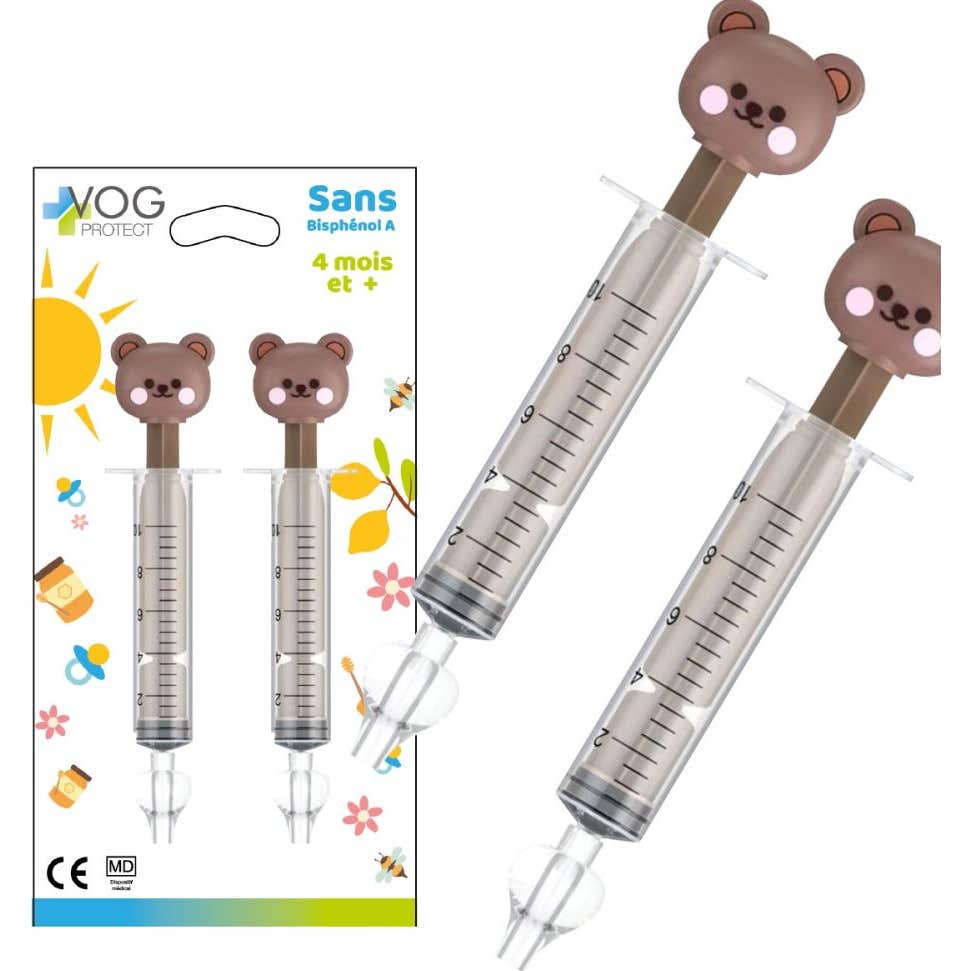 Vog Protect Mouches Bébé Seringue Nasale Ours 2uts