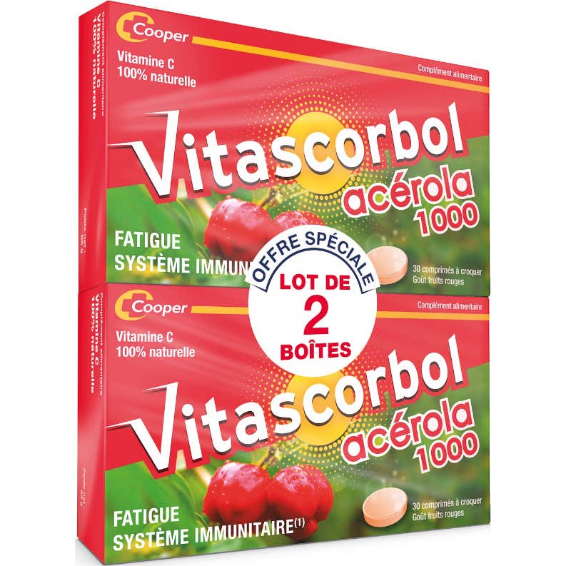 Vitascorbol Acérola 1000 2x30 Comprimés à Croquer