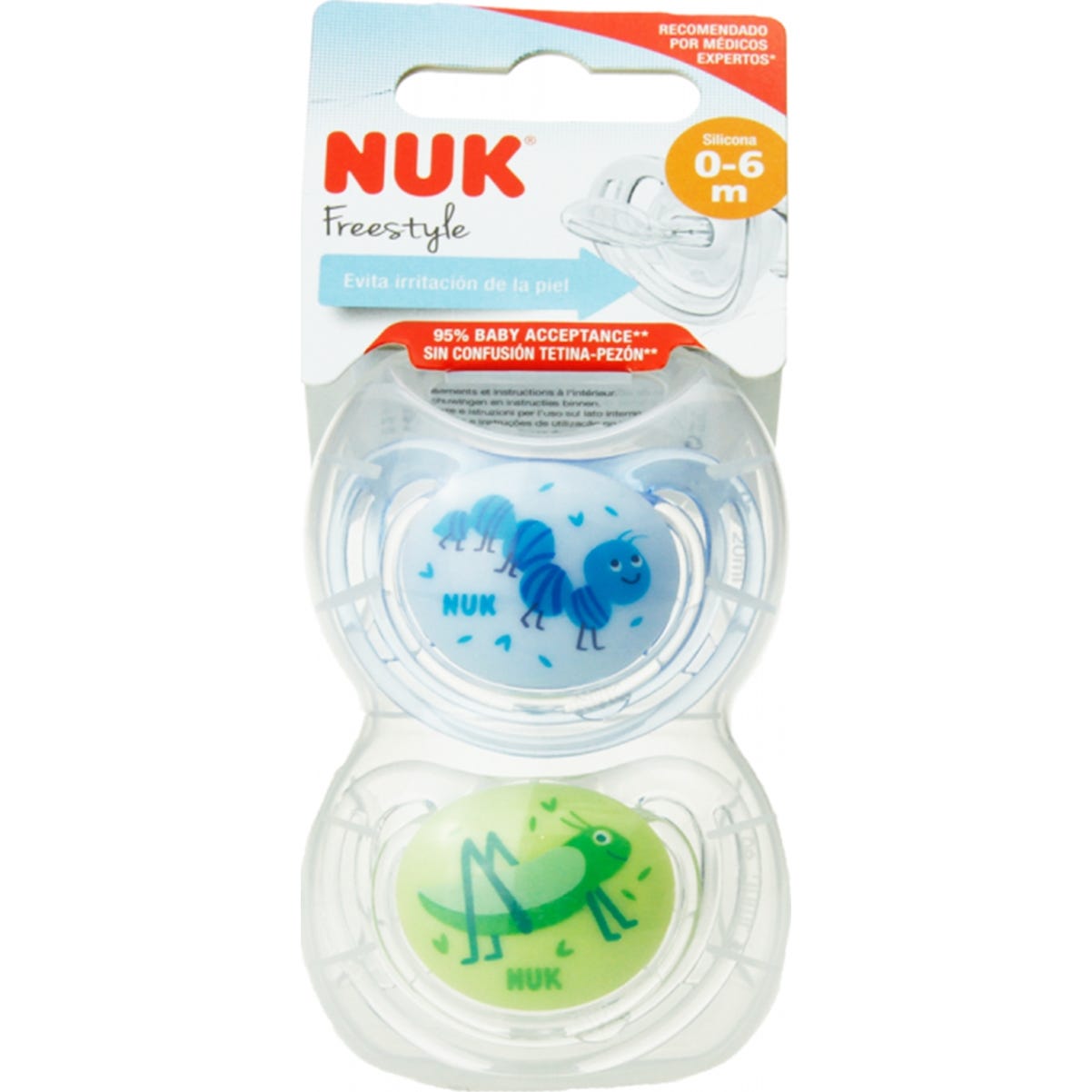 Nuk Pacifier In The Air Anatomical Silicone 0-6m 2uds 2uds