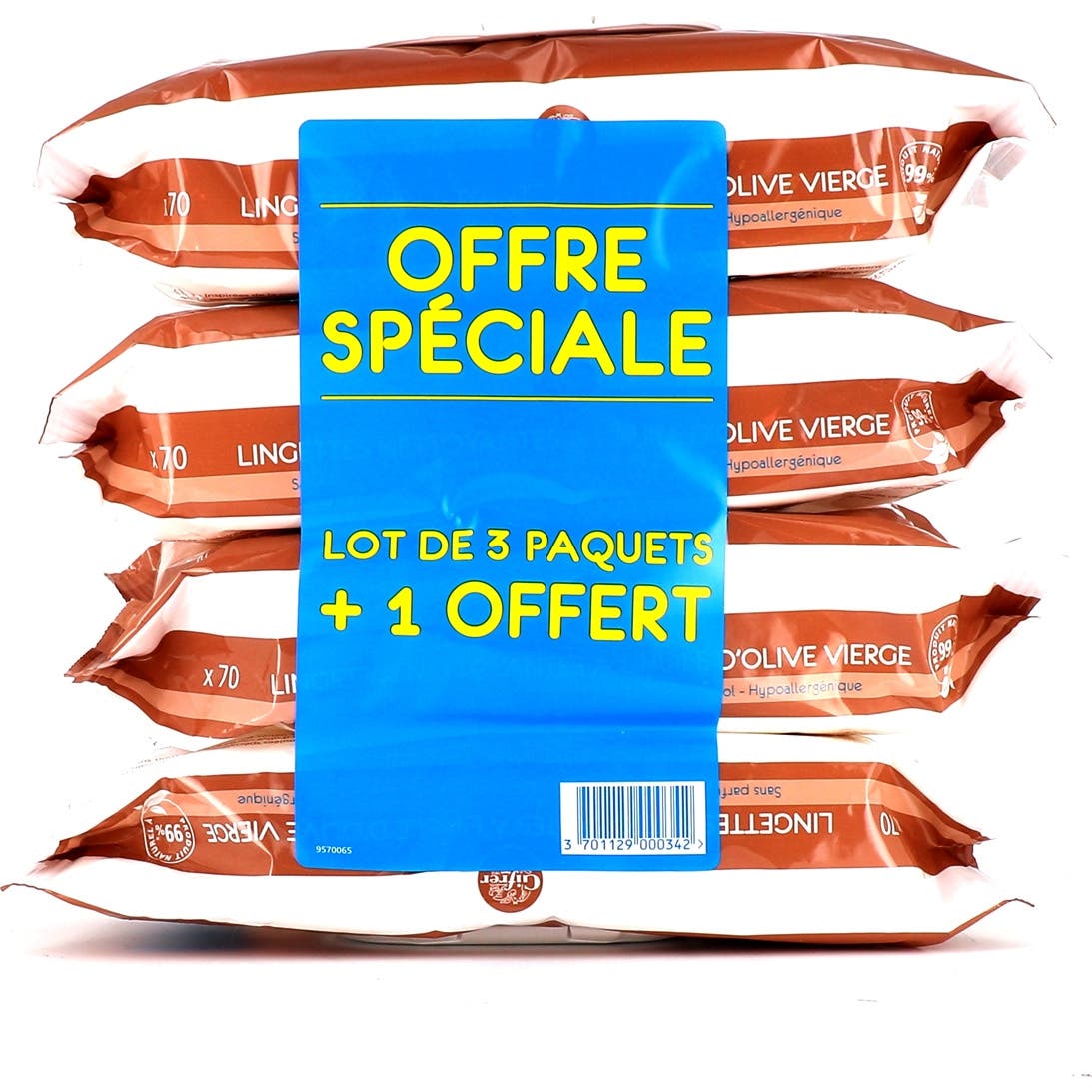 Gifrer Bébé Lingettes Nettoyantes À L'Huile D'Olive Vierge 4x70 Lingettes