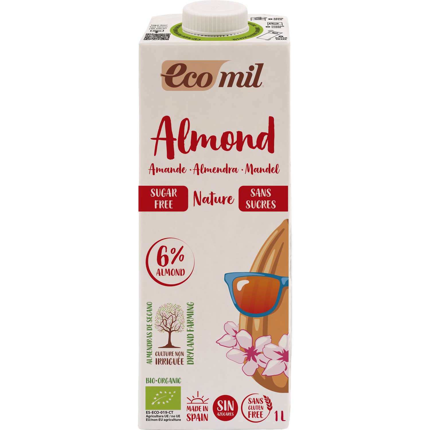 Ecomil Lait d'Amande Naturel Bio 1l