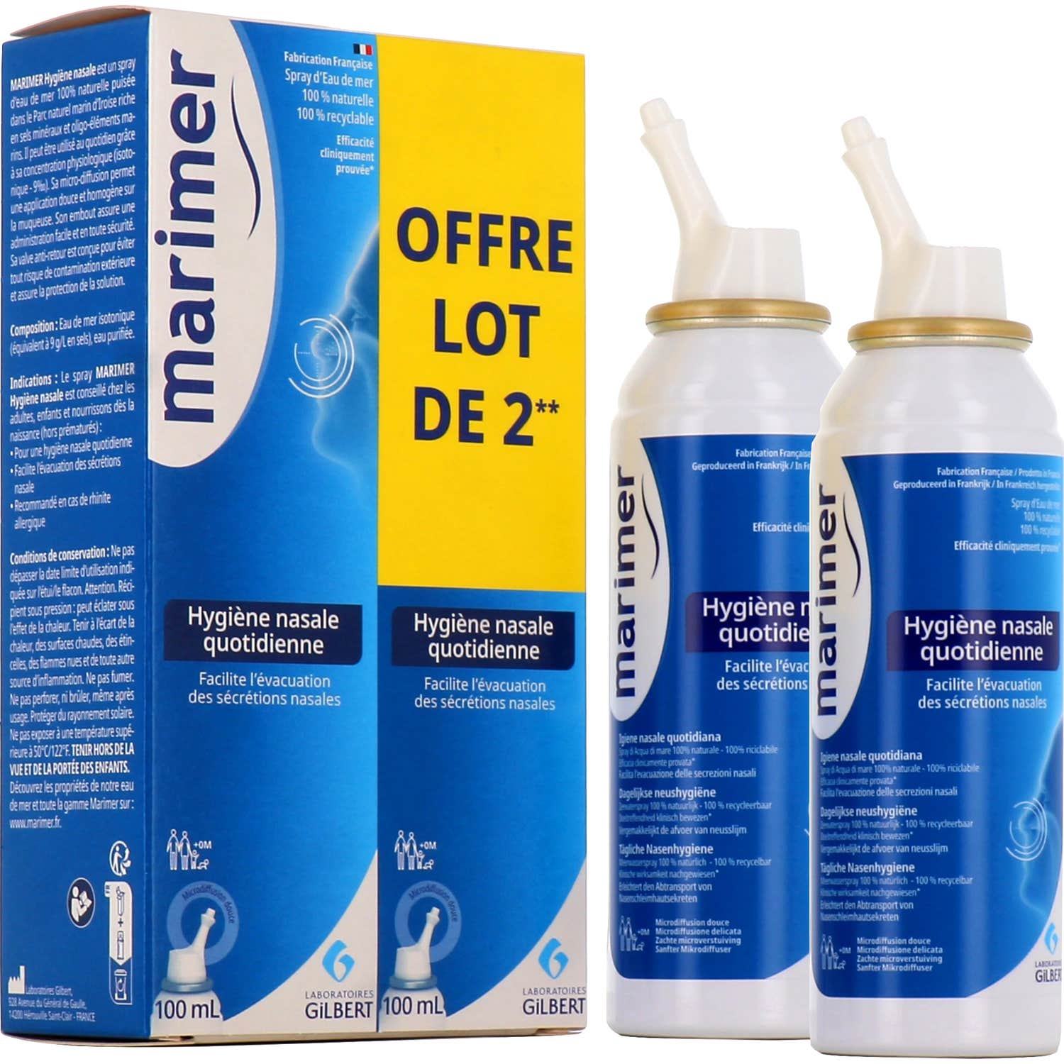 Gilbert Marimer Hygiène Nasale 2x100ml