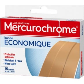 Mercurochrome Bande À Decouper Économique 10 x 6cm 10 Unités