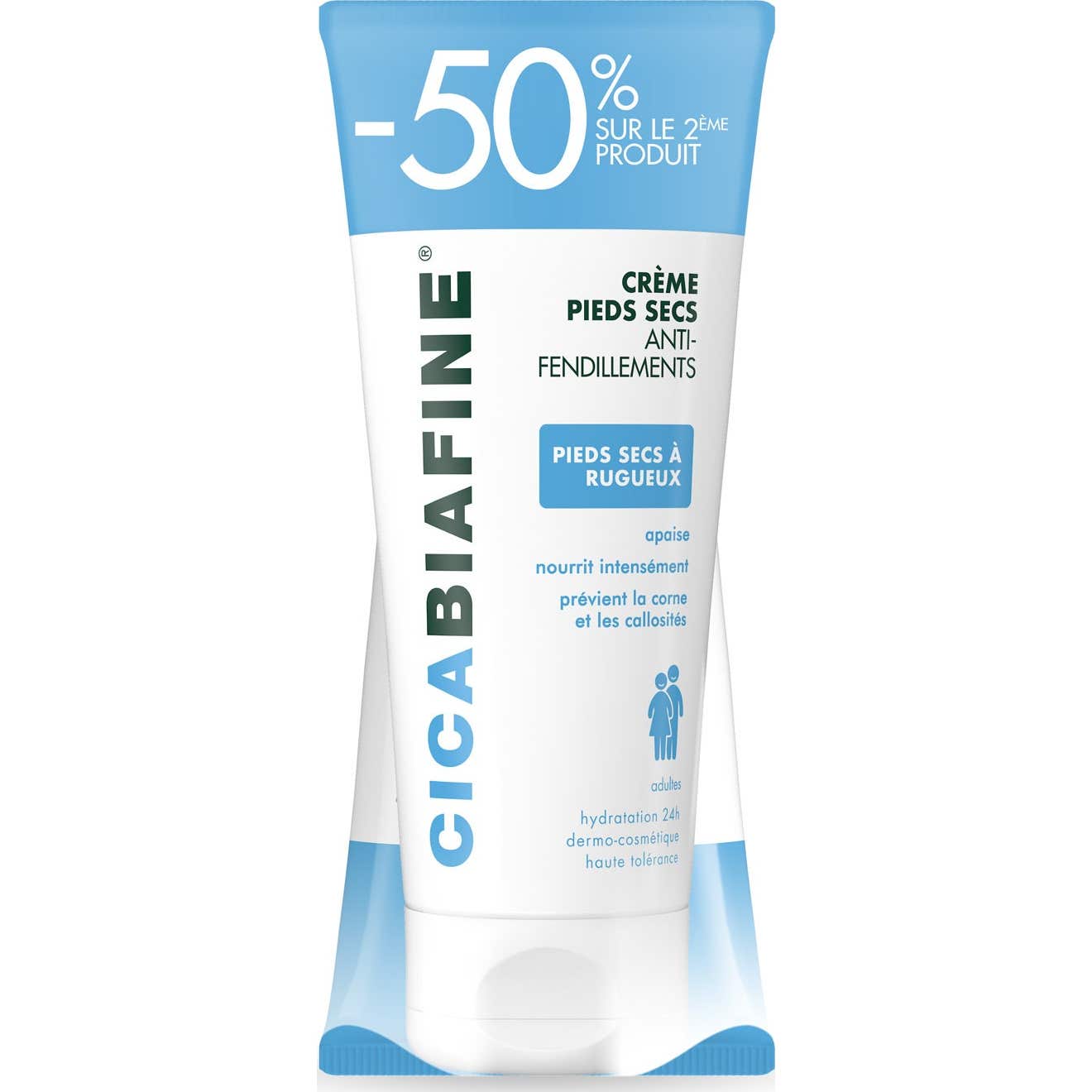 Biafine Cicabiafine Crème Pieds Secs Anti-Fendillements 2x100ml