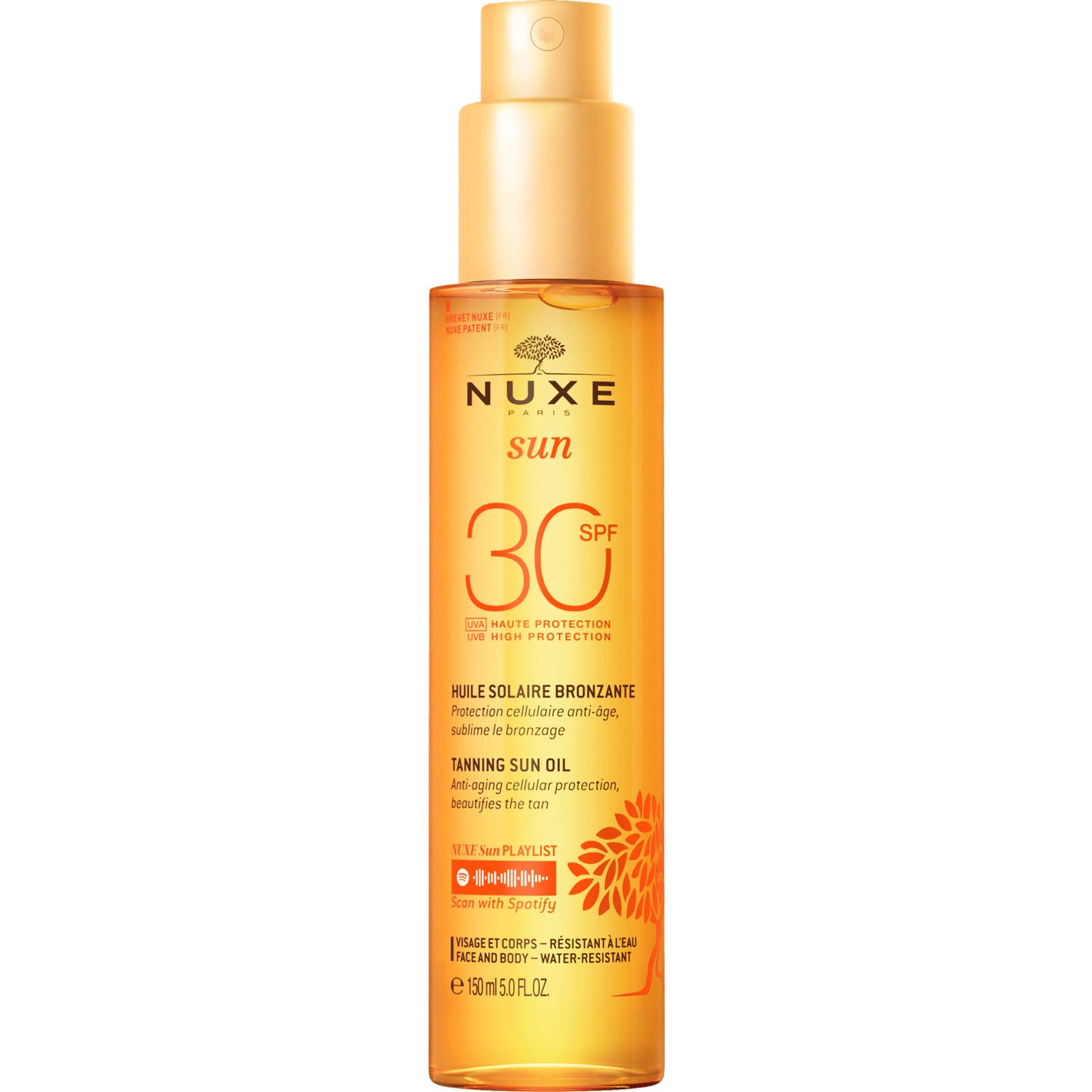 Nuxe Sun Huile Bronzante Visage et Corps SPF30 150ml
