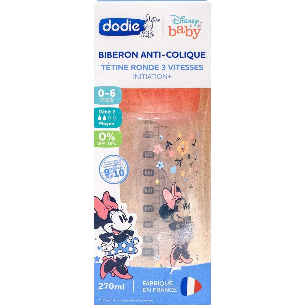 Dodie Biberon Initiation 270ml Minnie Rose 0 à 6 Mois 1ud