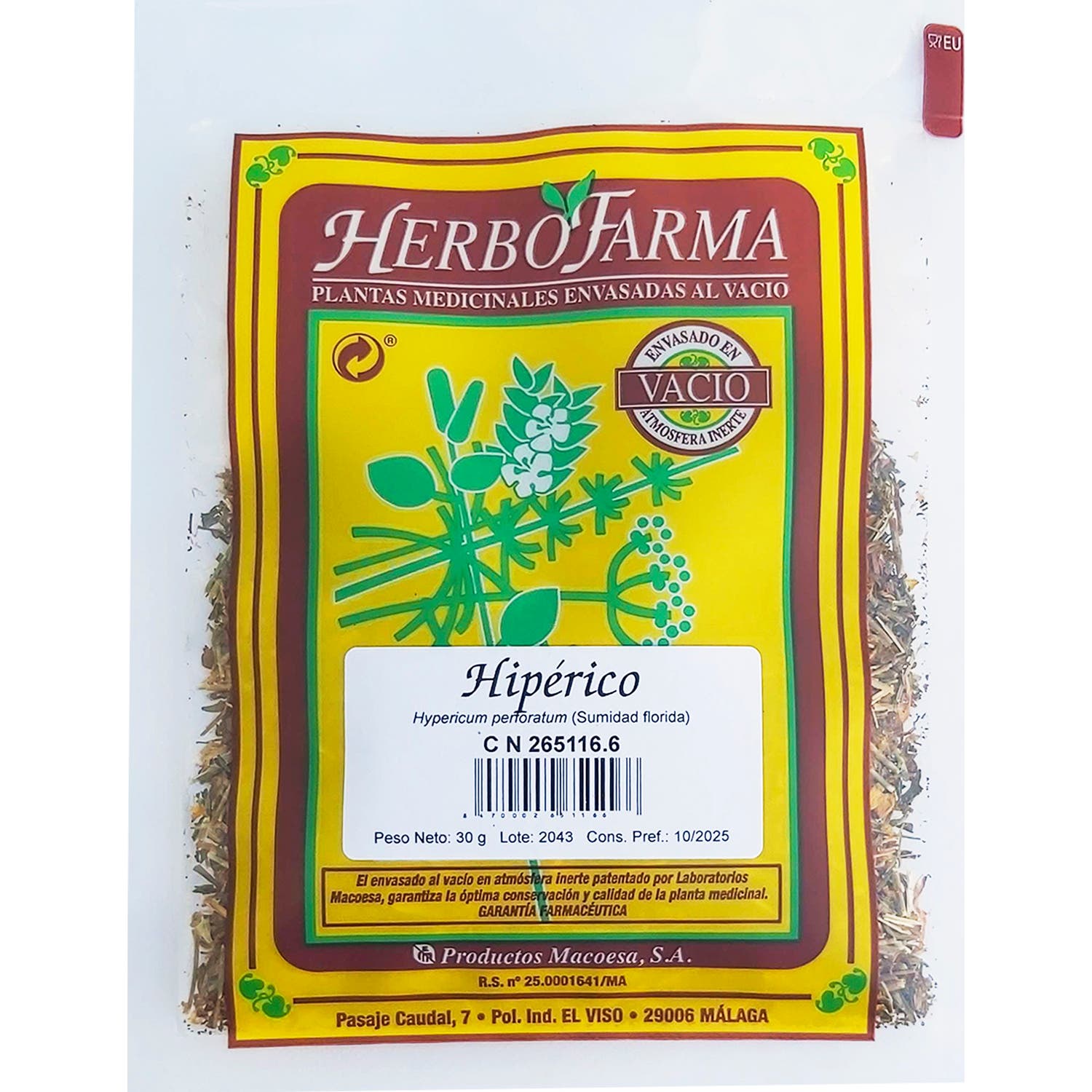 Herbofarma Hypericum Emballé Sous Vide 20g