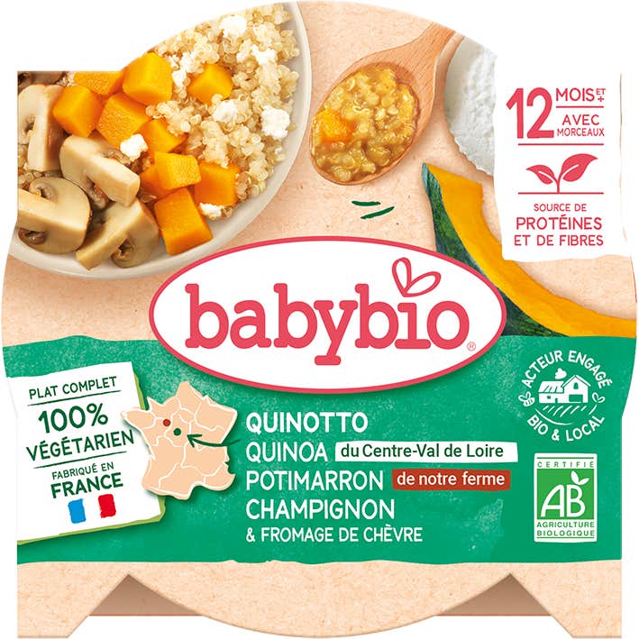BabyBio Quinotto Quinoa Potimarrons Champignon +12M 230 g