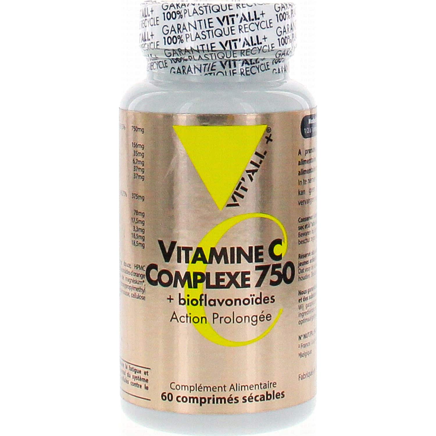 Vit'All+ Complejo de Vitamina C 750 + Bioflavonoides 60comp