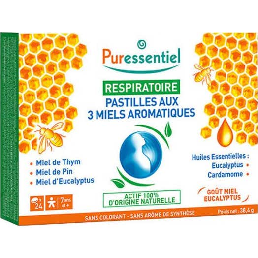 Puressentiel Respiratoire 3 Miels Aromatiques 24 Pastilles