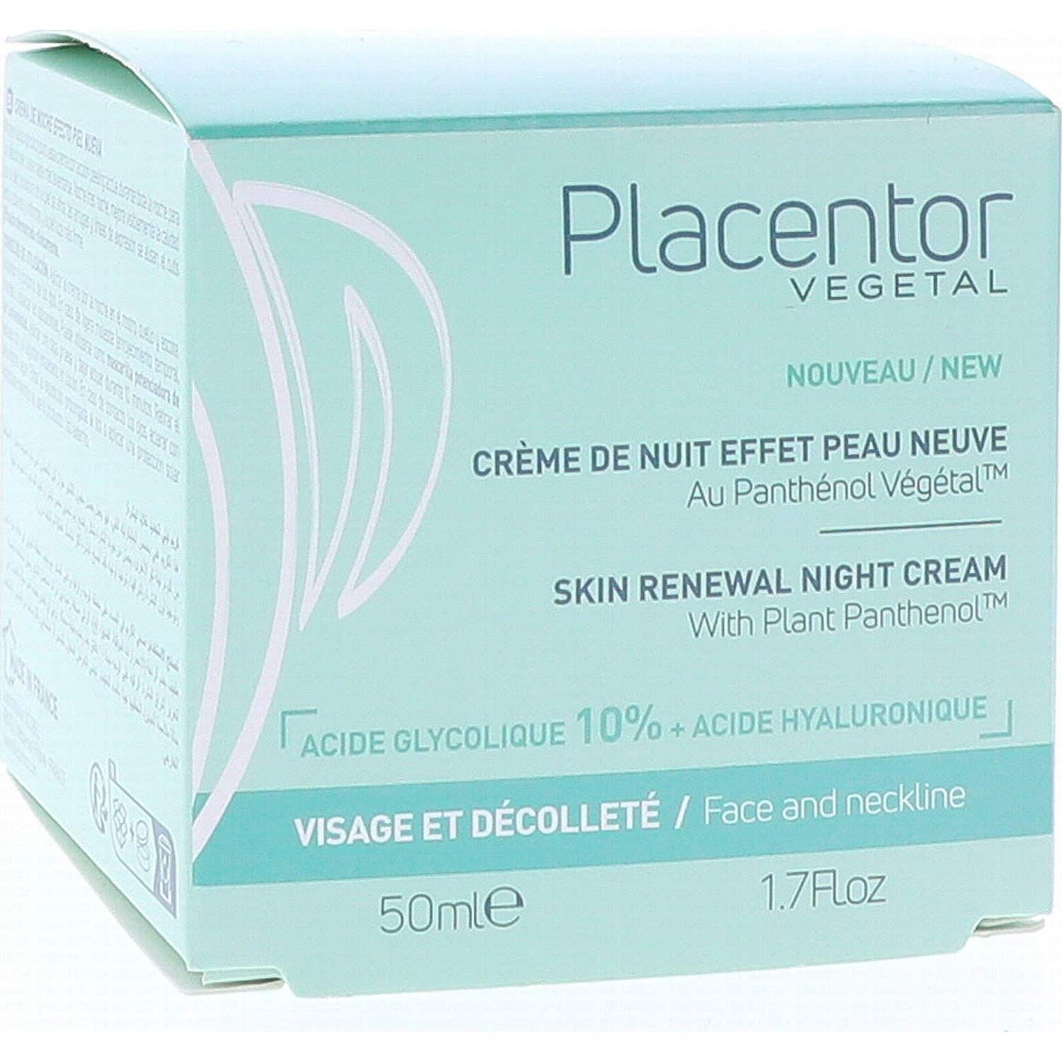 Placentor Végétal Crème De Nuit Effet Peau Neuve 50Ml