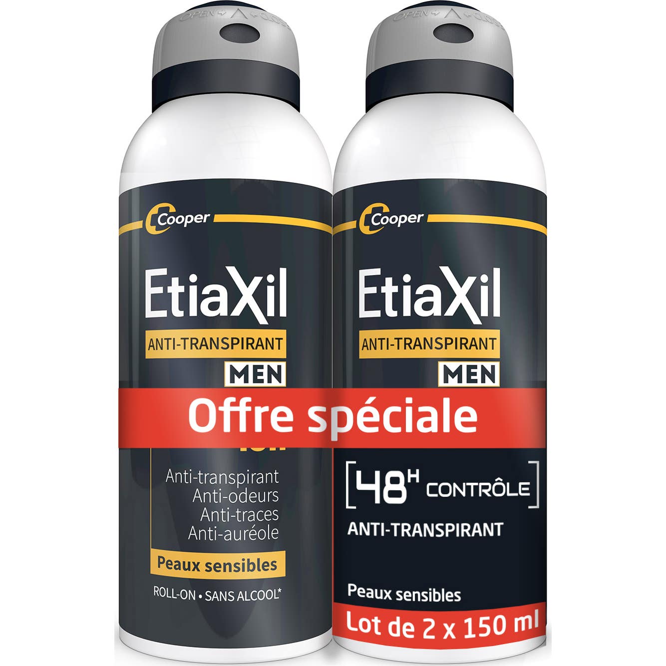 Etiaxil Anti-Transpirant Men Contrôle 48h Aérosol 2x150ml