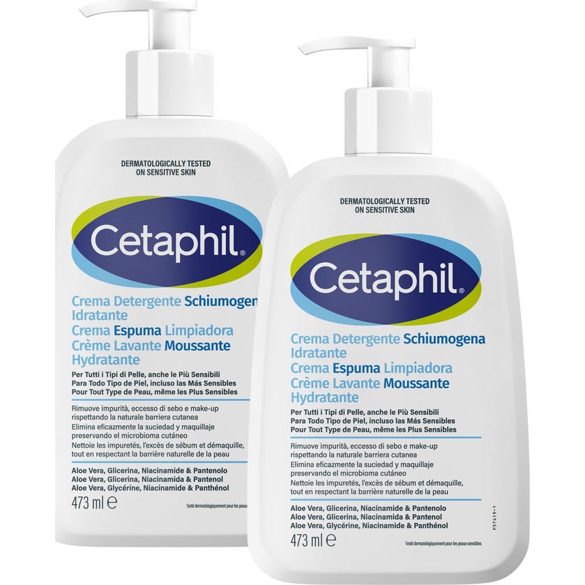 Cetaphil Crème Mousse Nettoyante 2x473 ml
