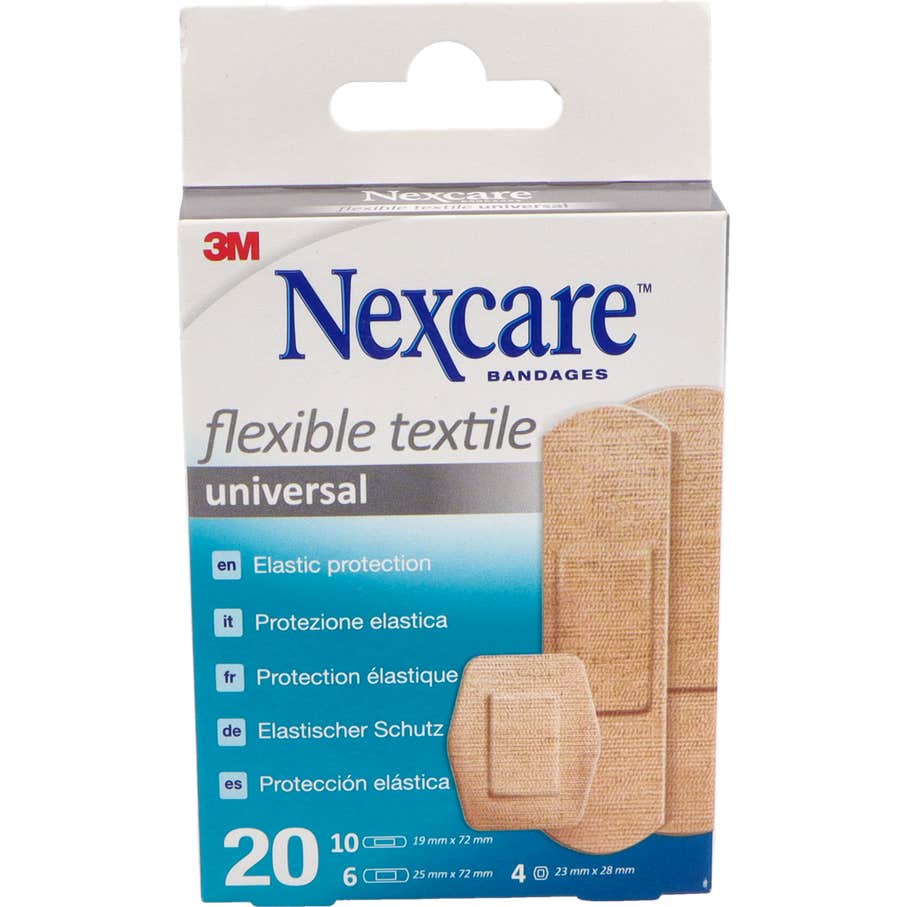 Nexcare Bandes textiles Bandes adhésives assortiment 20 pcs