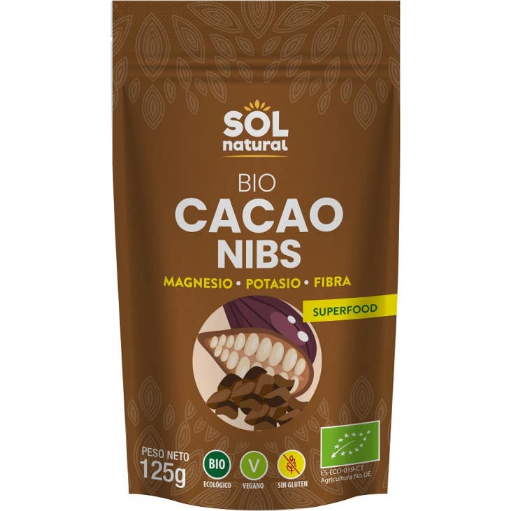 Solnatural Raw Cocoa Nibs Raw Bio 125g