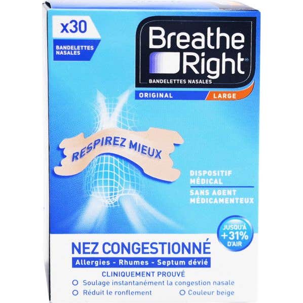 Breathe Right Bandelette Nasale Originel 30uts