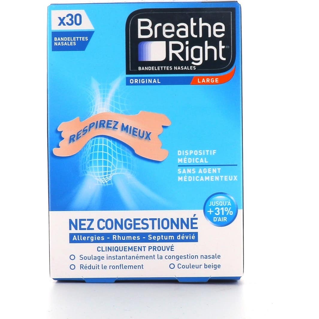 Breathe Right Bandelette Nasale Originel 30uts